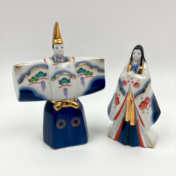 Japanese Porcelain Hina Doll Prince & Princess / Emperor & Empress Girl's Day - Picture 1 of 7
